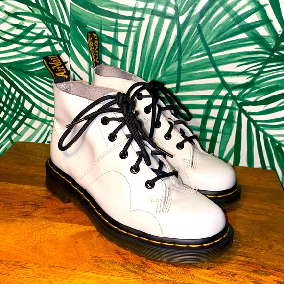 Dr. Martens Church White Leather Monkey Boots Women’s US 7 - Picture 1 of 10